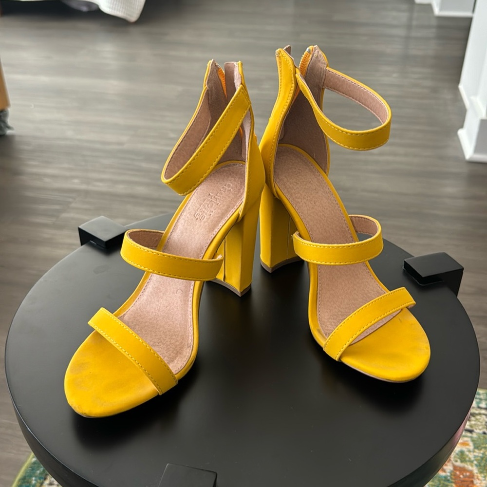 Yellow Three Strap Sandals